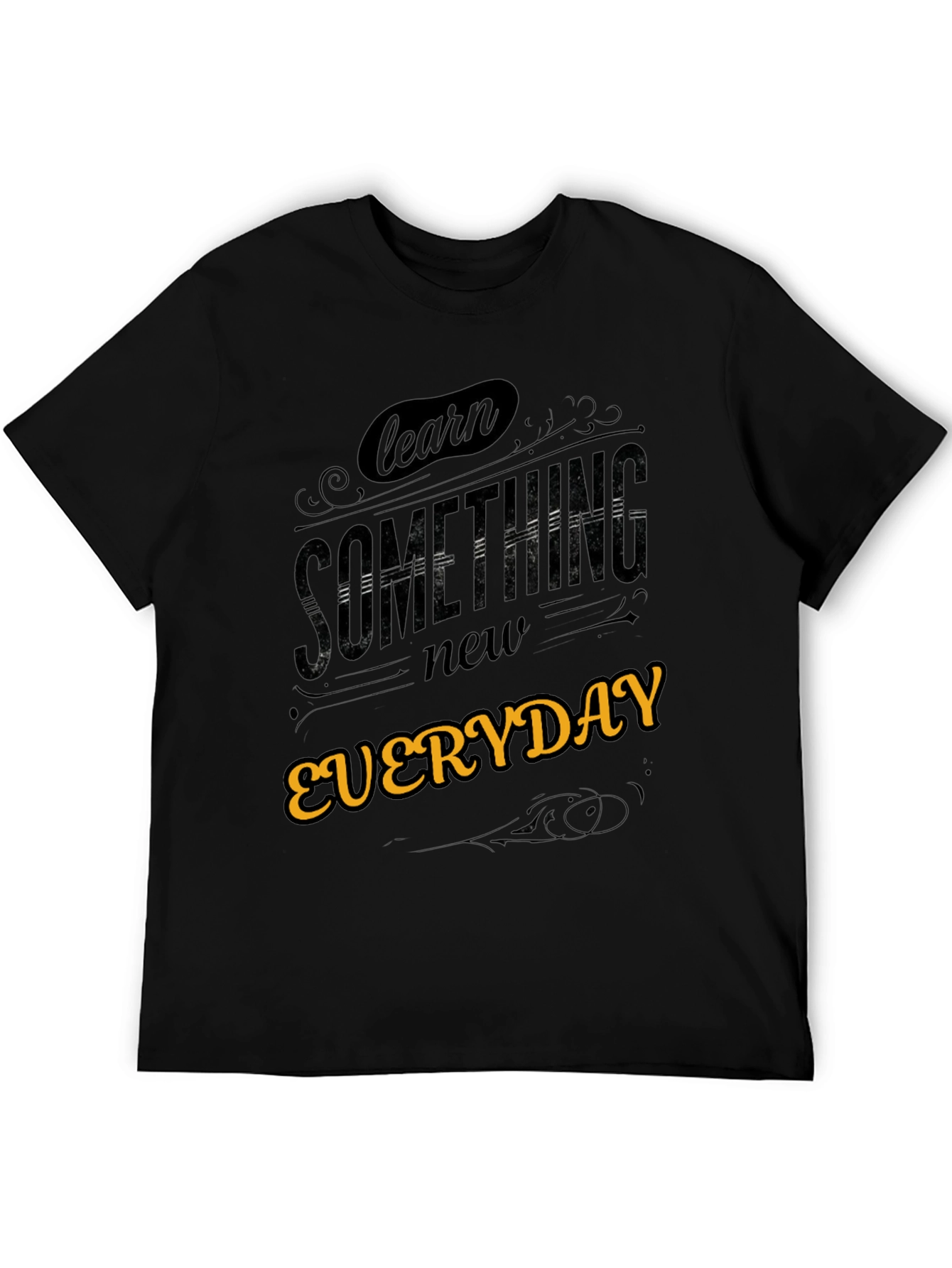 Learn Something New Everyday Black Graphic Tee