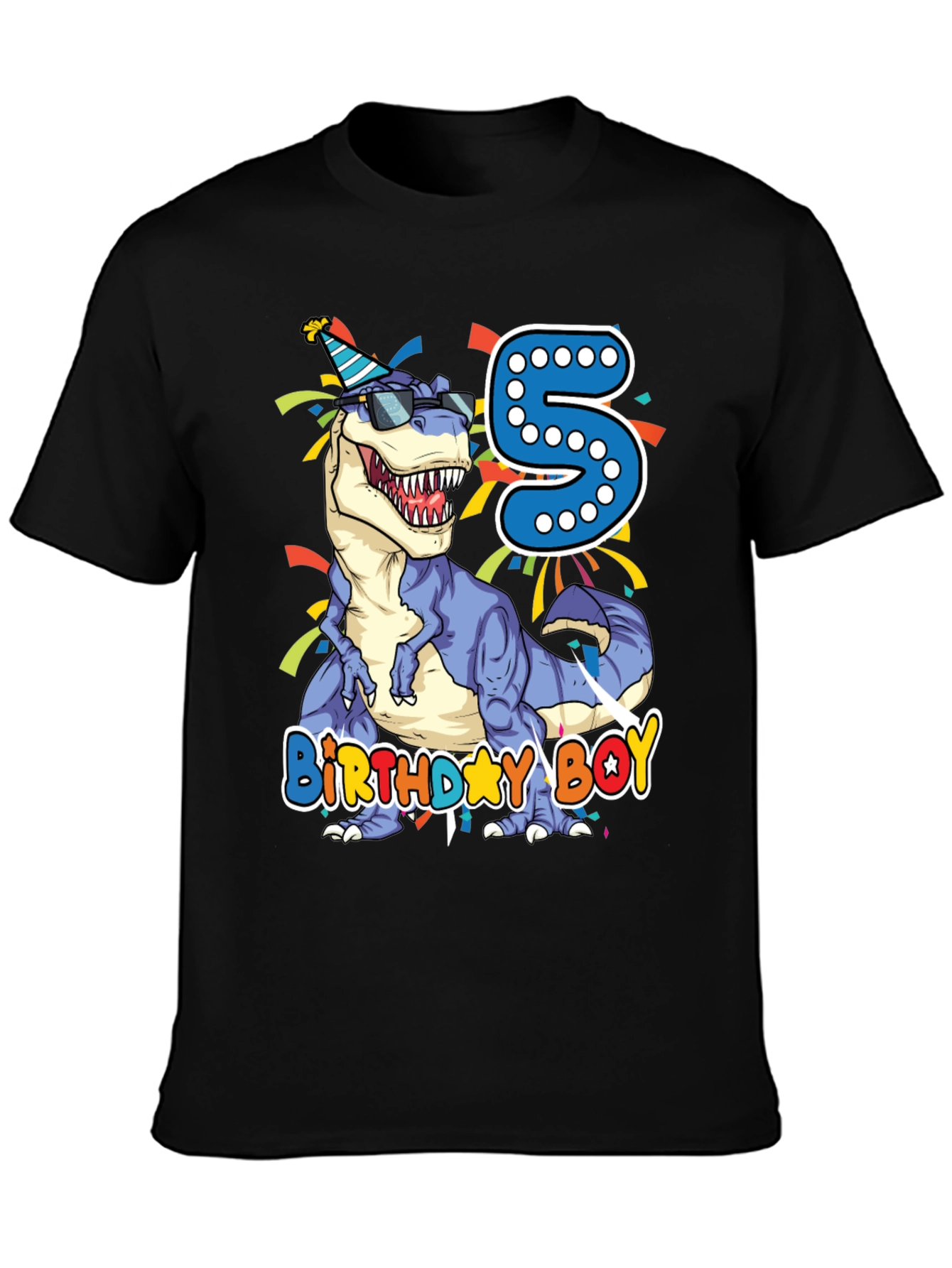 Birthday Boy Dinosaur T-Shirt - Age 5