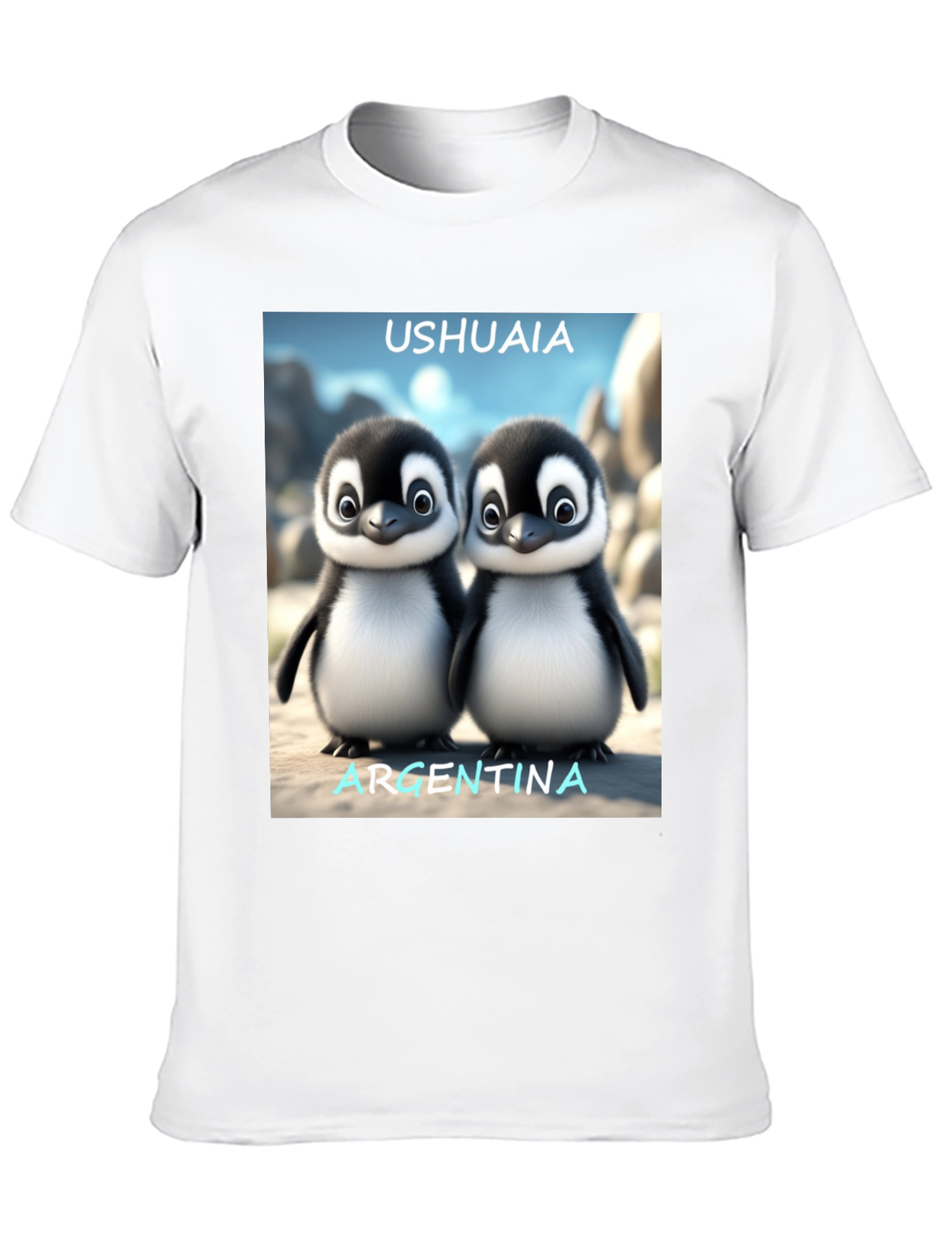 Ushuaia Argentina Penguin Tee - Black