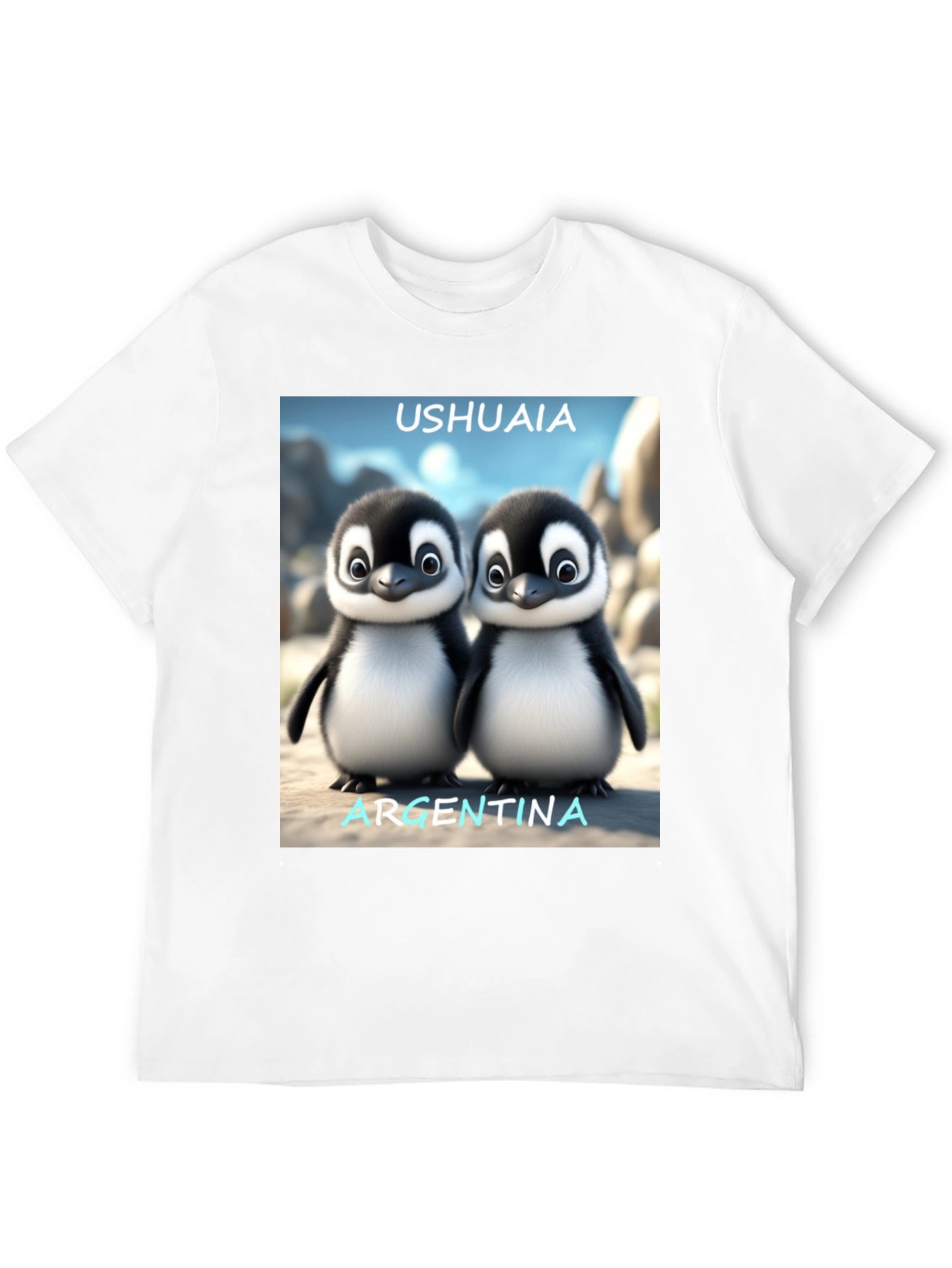 Ushuaia Argentina Penguin Tee - Black