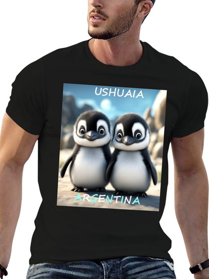 Ushuaia Argentina Penguin Tee - Black