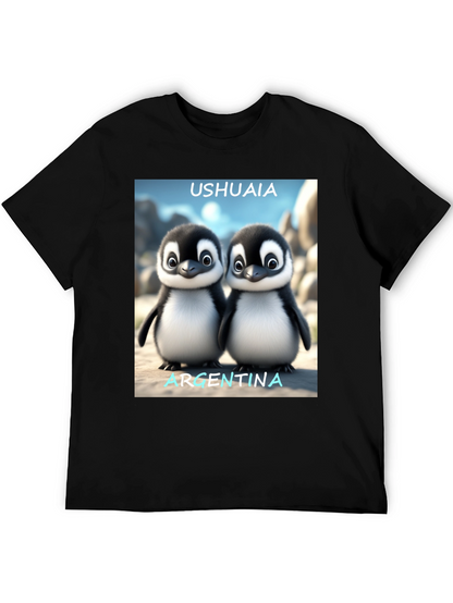 Ushuaia Argentina Penguin Tee - Black