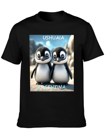 Ushuaia Argentina Penguin Tee - Black