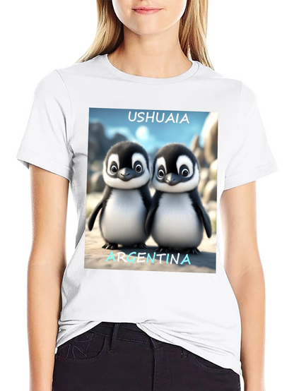 Ushuaia Argentina Penguin Tee - Black