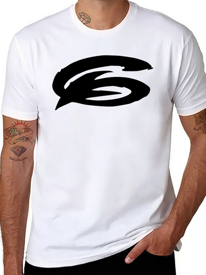 Black Graphic Tee - Bold Logo Casual Wear