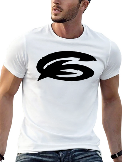 Black Graphic Tee - Bold Logo Casual Wear