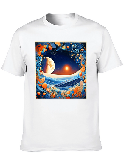 Celestial Moonscape Graphic Tee - Modern Fit
