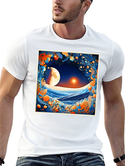 Celestial Moonscape Graphic Tee - Modern Fit