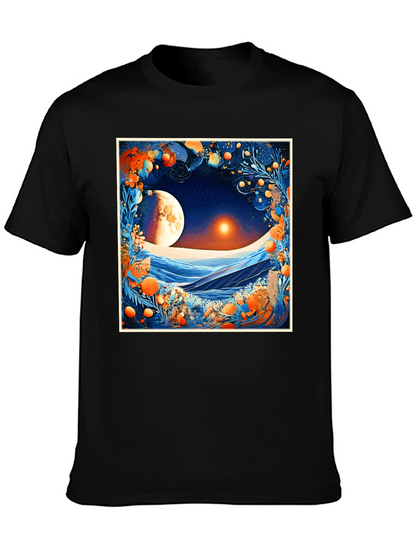 Celestial Moonscape Graphic Tee - Modern Fit