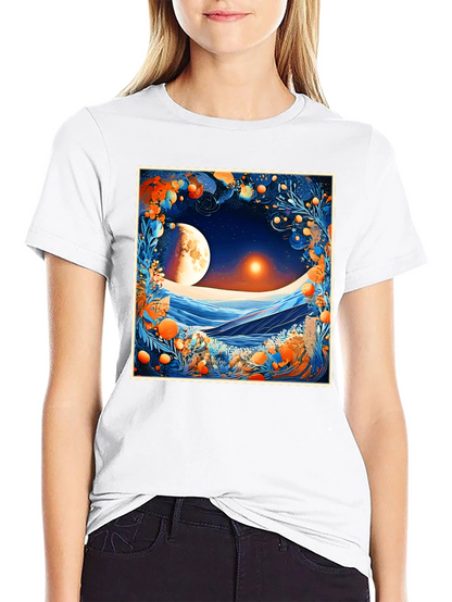 Celestial Moonscape Graphic Tee - Modern Fit