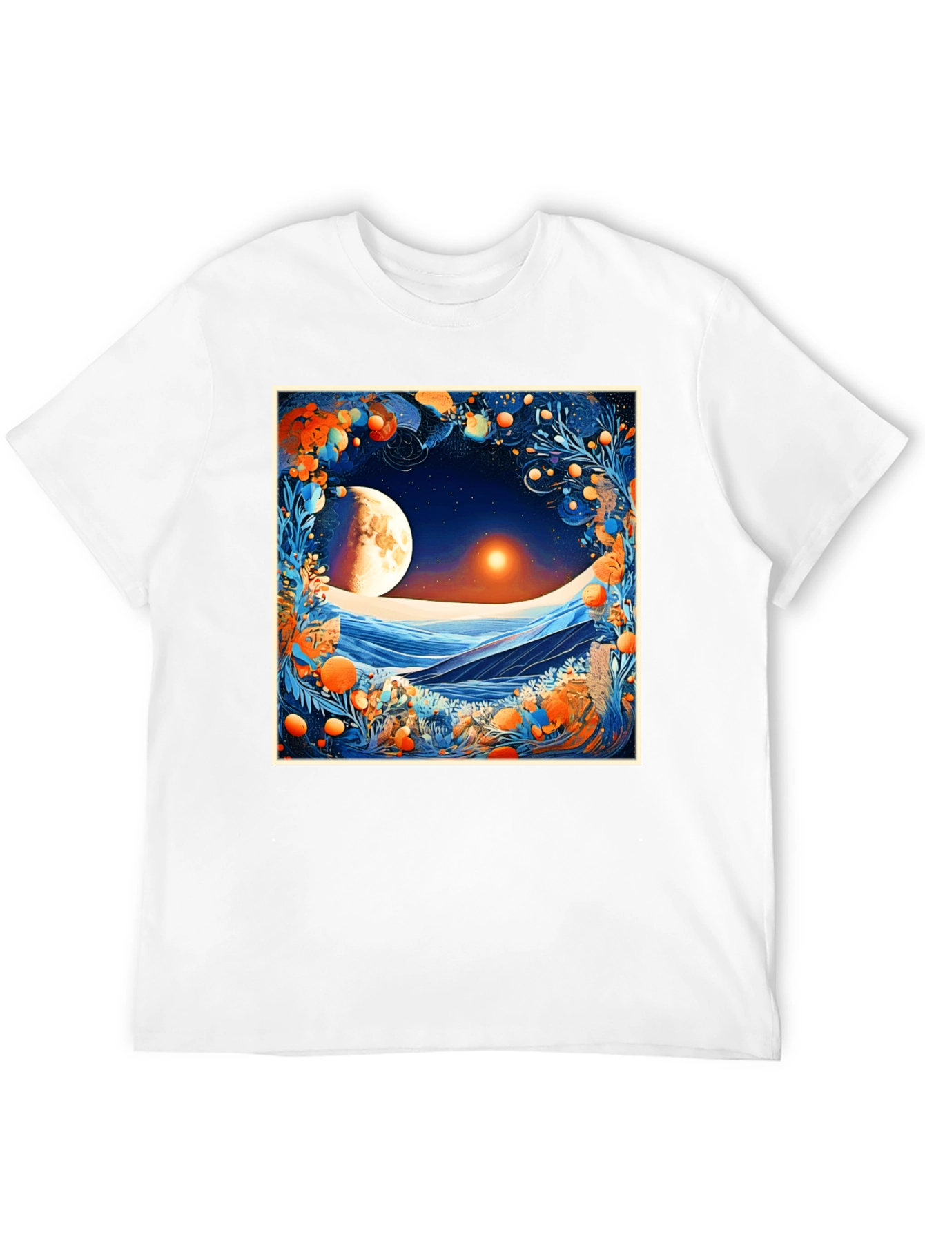 Celestial Moonscape Graphic Tee - Modern Fit
