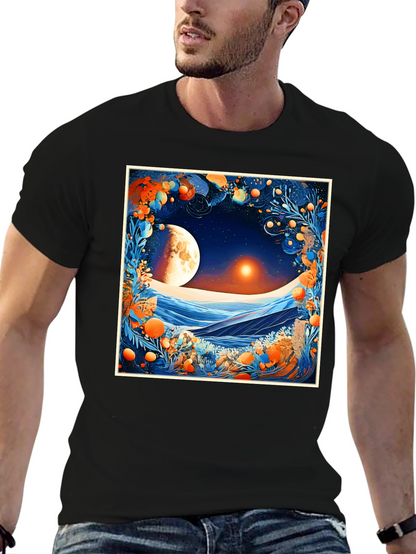 Celestial Moonscape Graphic Tee - Modern Fit