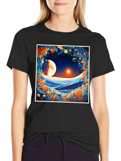 Celestial Moonscape Graphic Tee - Modern Fit