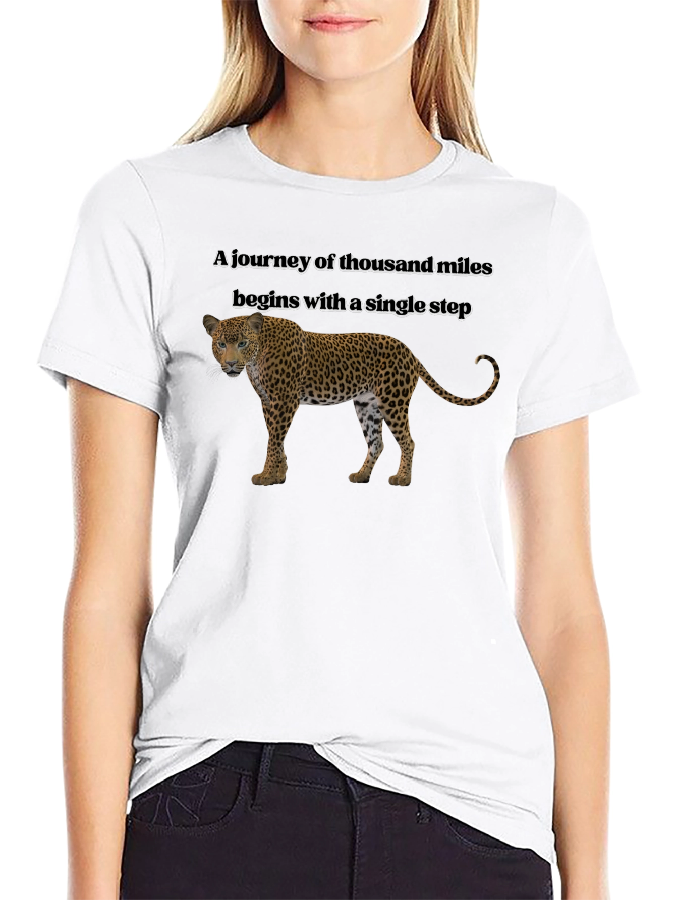 Motivational Leopard T-Shirt - A Journey