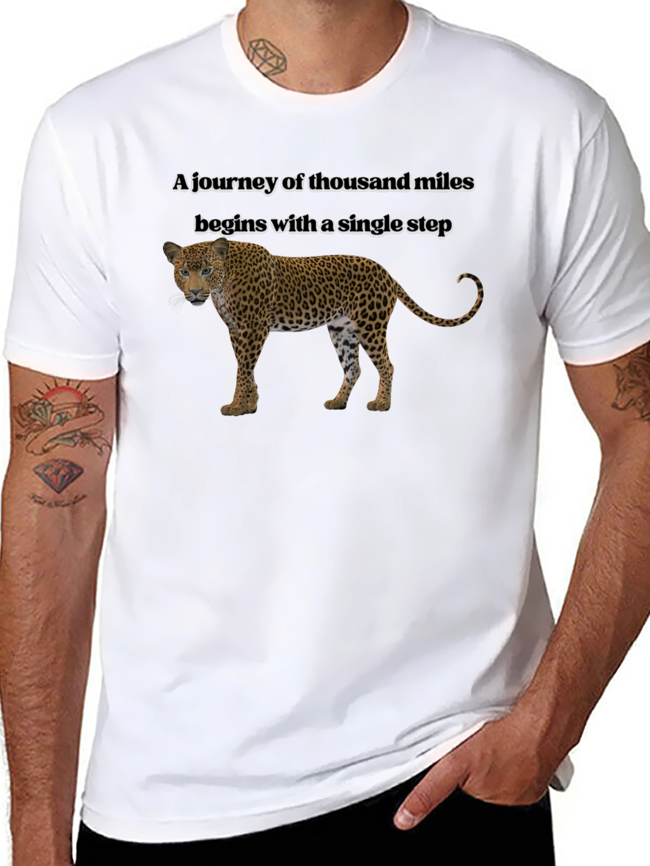 Motivational Leopard T-Shirt - A Journey