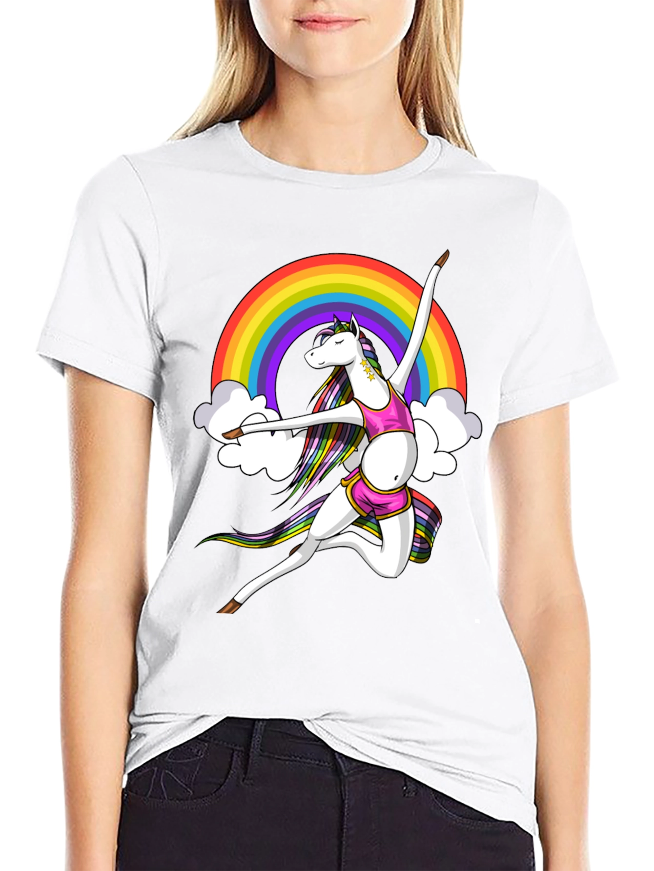 Rainbow Unicorn Dancer Graphic Tee