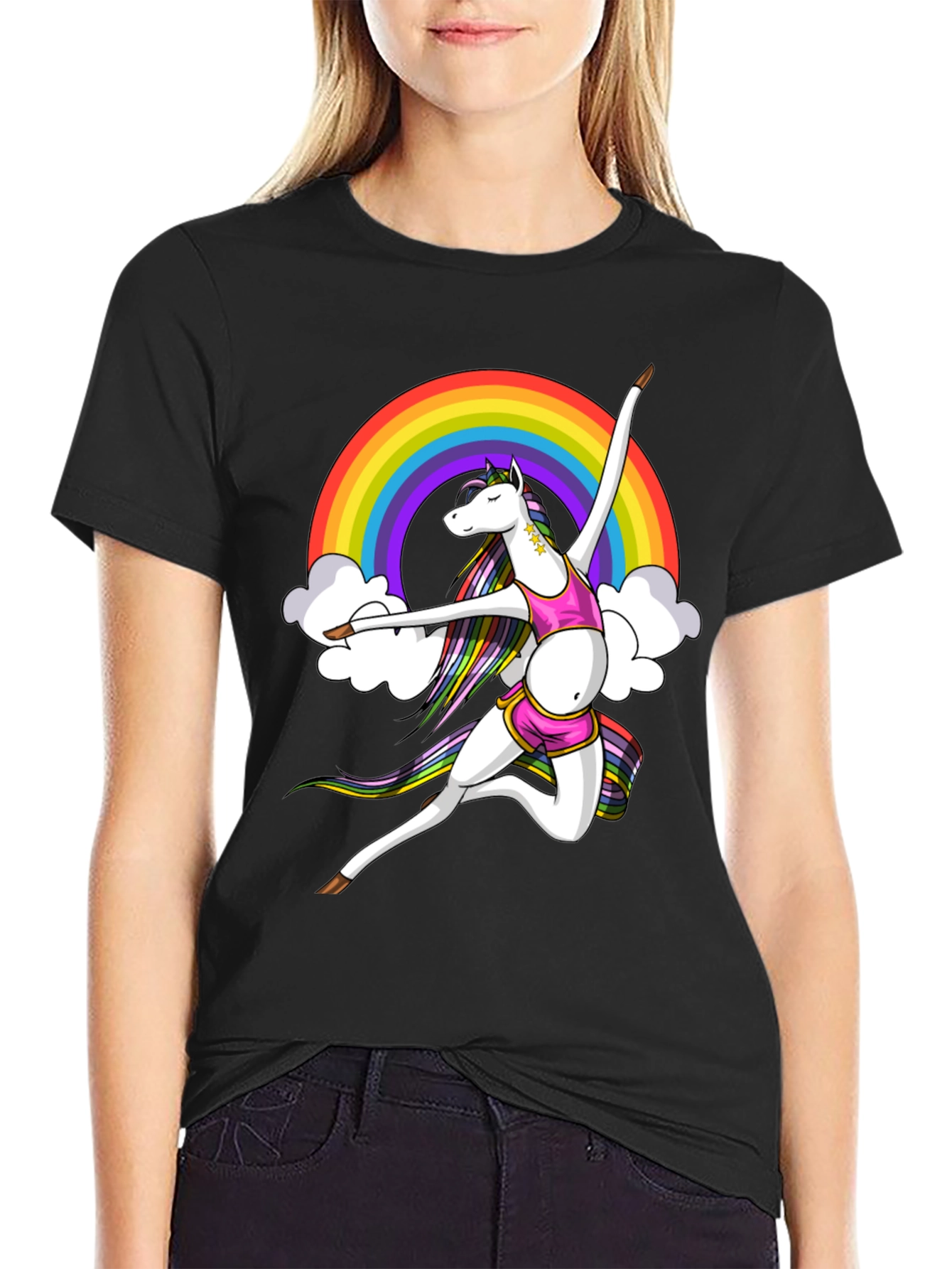 Rainbow Unicorn Dancer Graphic Tee