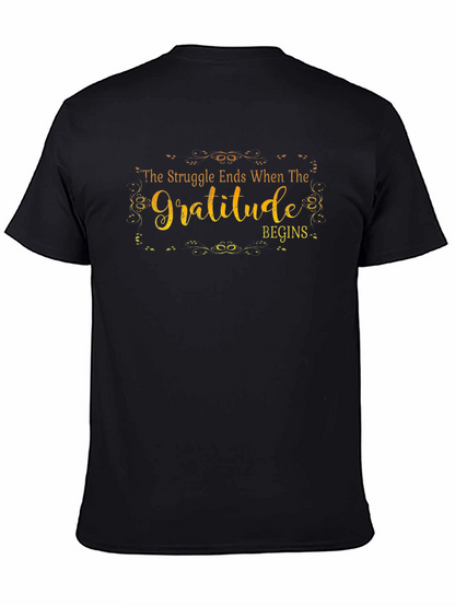 Gratitude Begins Graphic T-Shirt - Inspirational Design