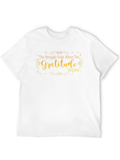 Gratitude Begins Graphic T-Shirt - Inspirational Design