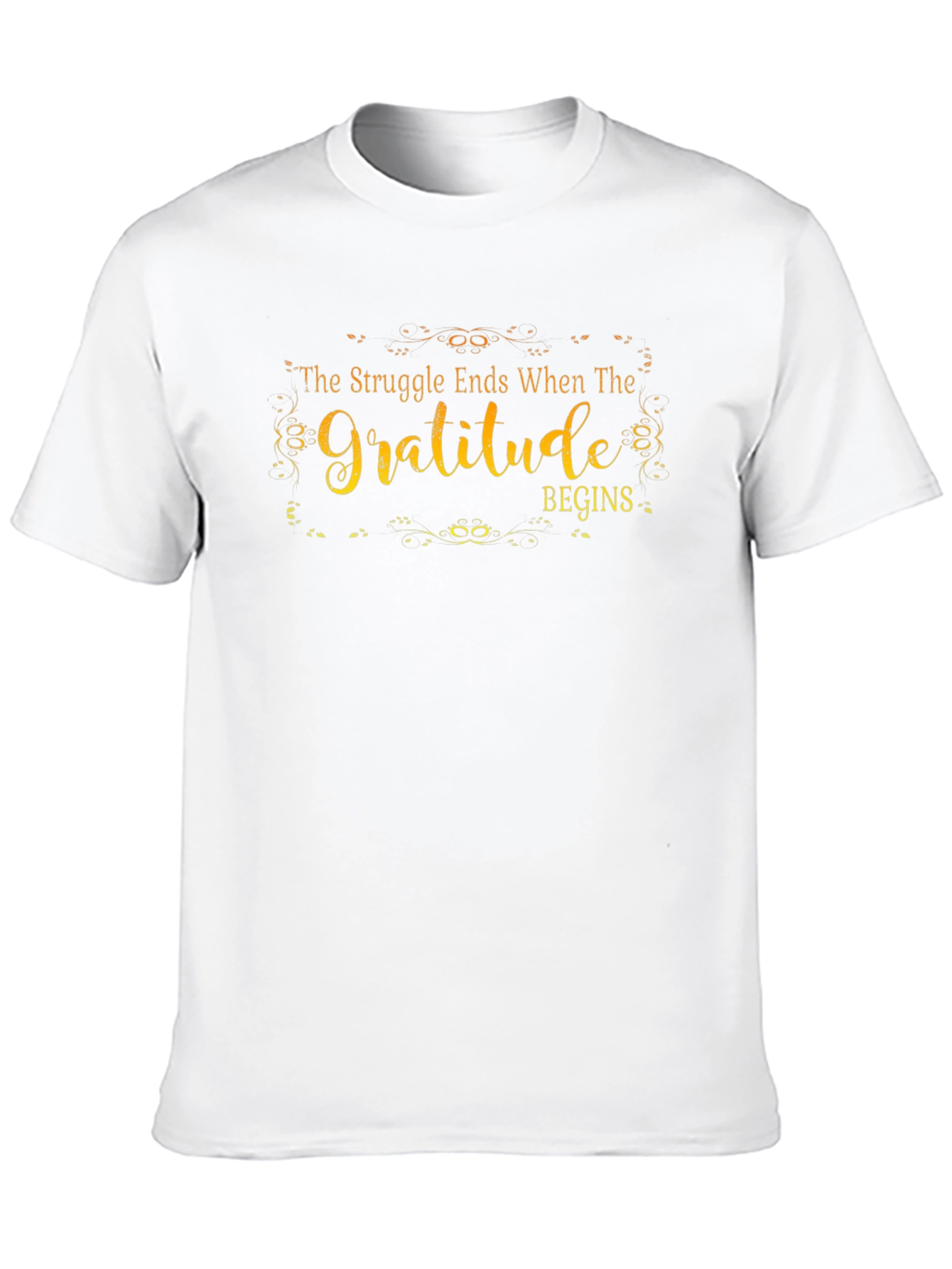 Gratitude Begins Graphic T-Shirt - Inspirational Design