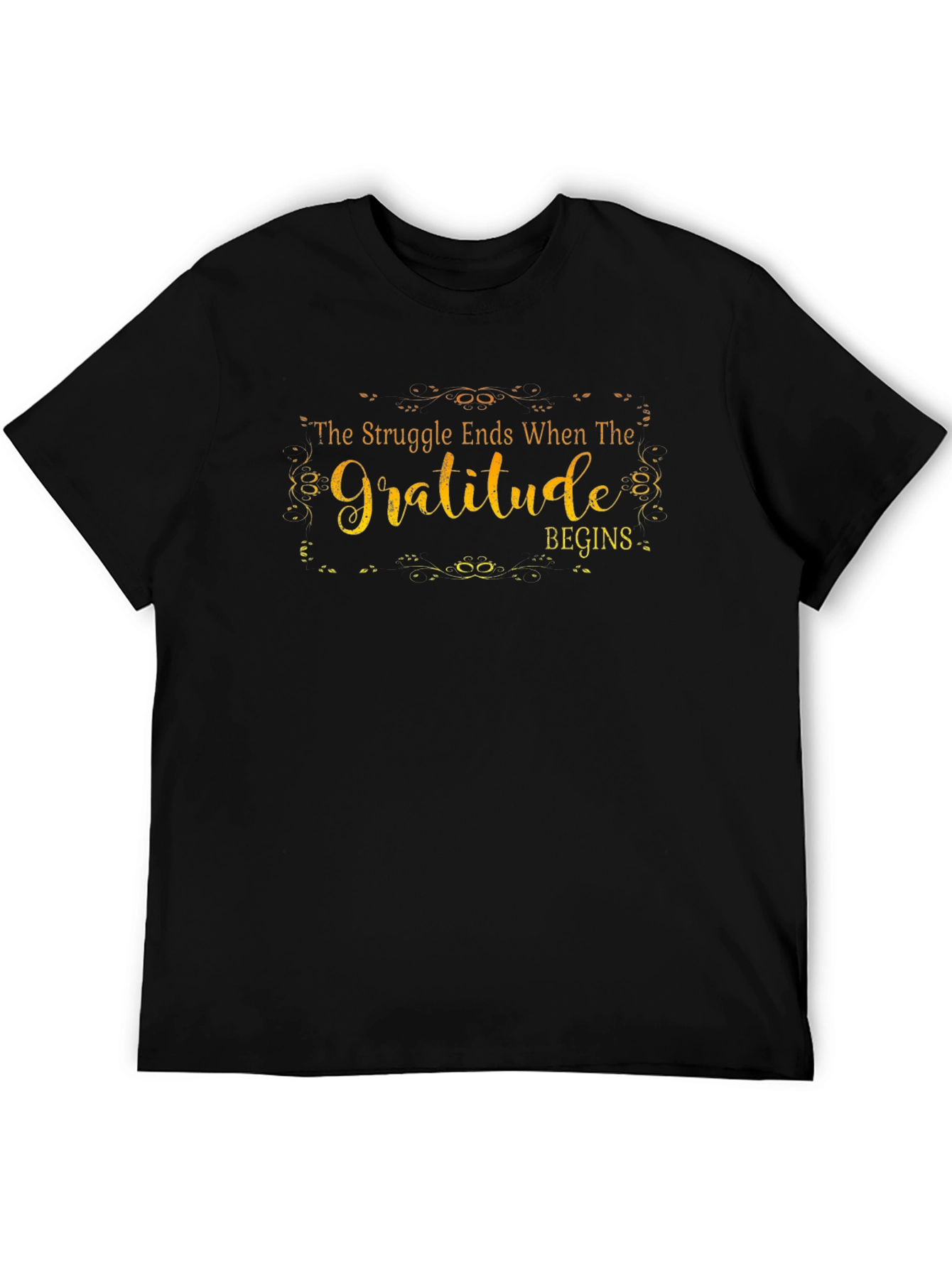 Gratitude Begins Graphic T-Shirt - Inspirational Design