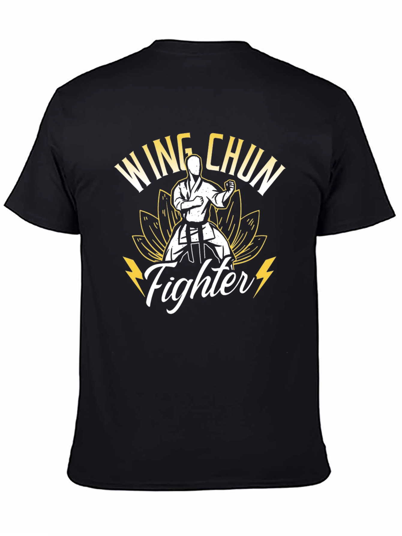 Wing Chun Fighter Black T-Shirt Martial Arts