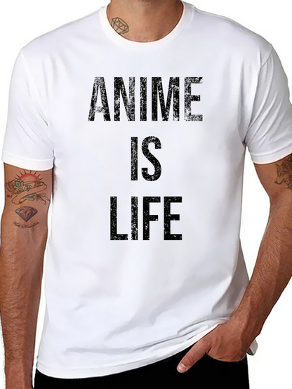 Anime Is Life - Black Graphic T-Shirt