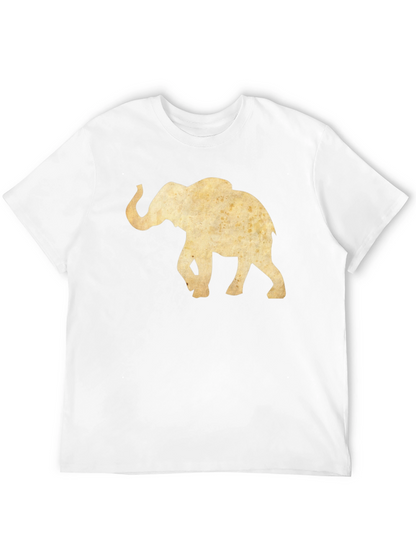 Elephant Graphic Tee - Black Cotton Casual Top