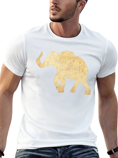 Elephant Graphic Tee - Black Cotton Casual Top