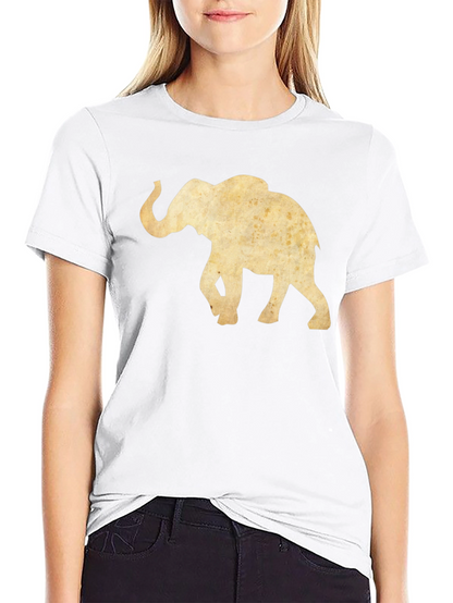 Elephant Graphic Tee - Black Cotton Casual Top