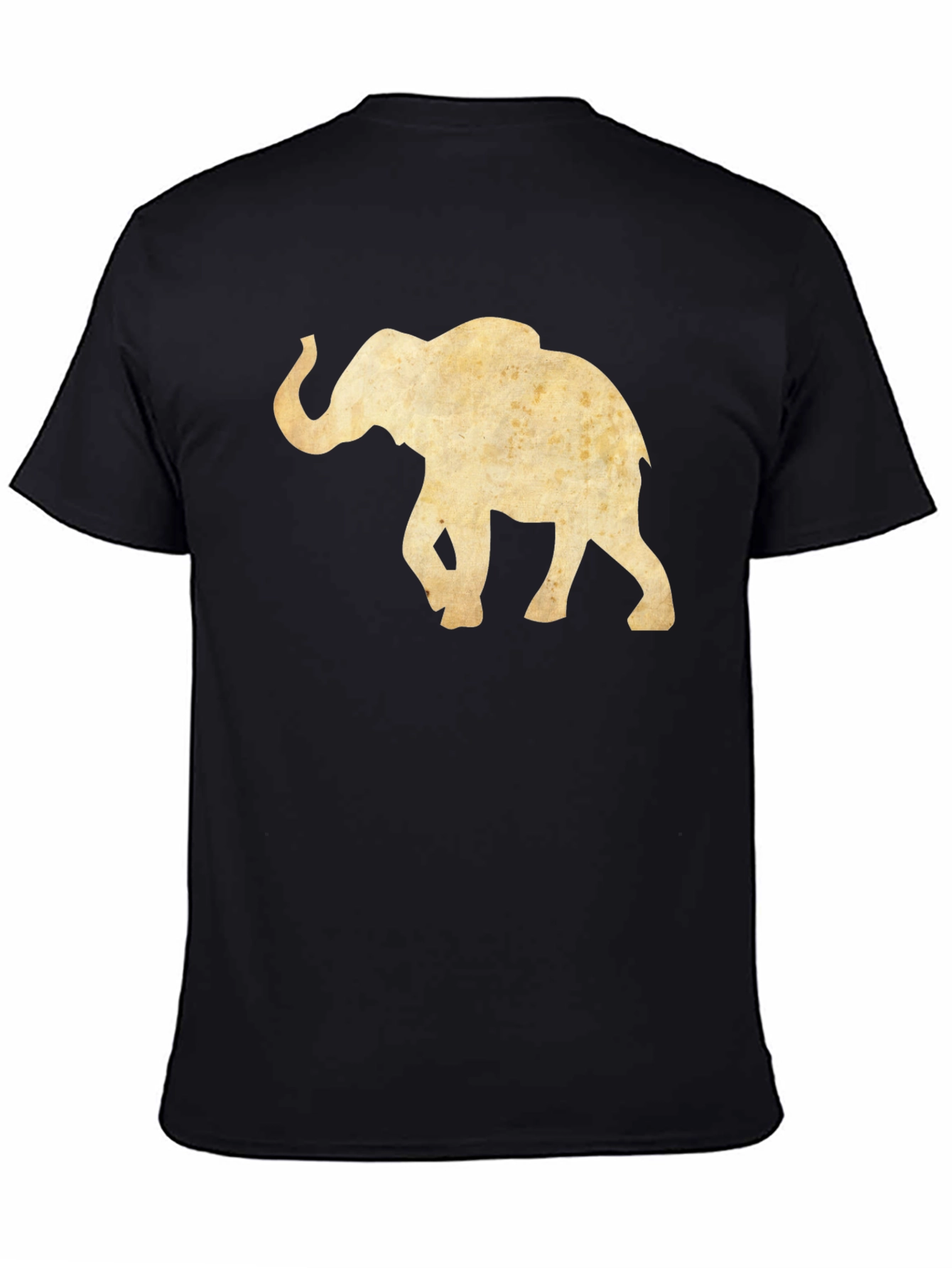 Elephant Graphic Tee - Black Cotton Casual Top