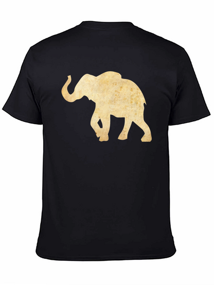 Elephant Graphic Tee - Black Cotton Casual Top