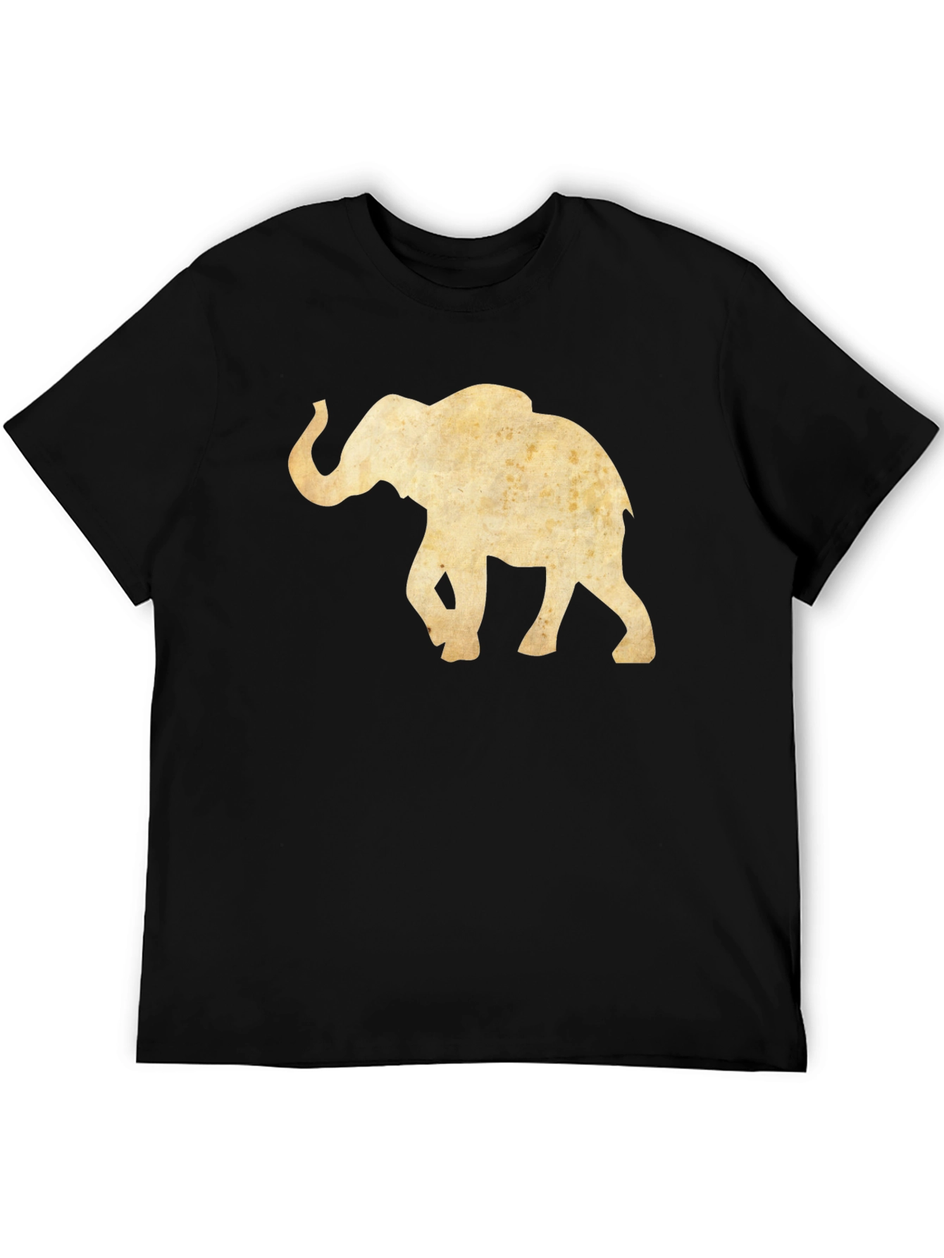 Elephant Graphic Tee - Black Cotton Casual Top