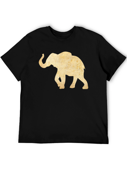 Elephant Graphic Tee - Black Cotton Casual Top