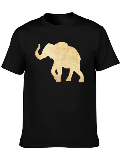 Elephant Graphic Tee - Black Cotton Casual Top