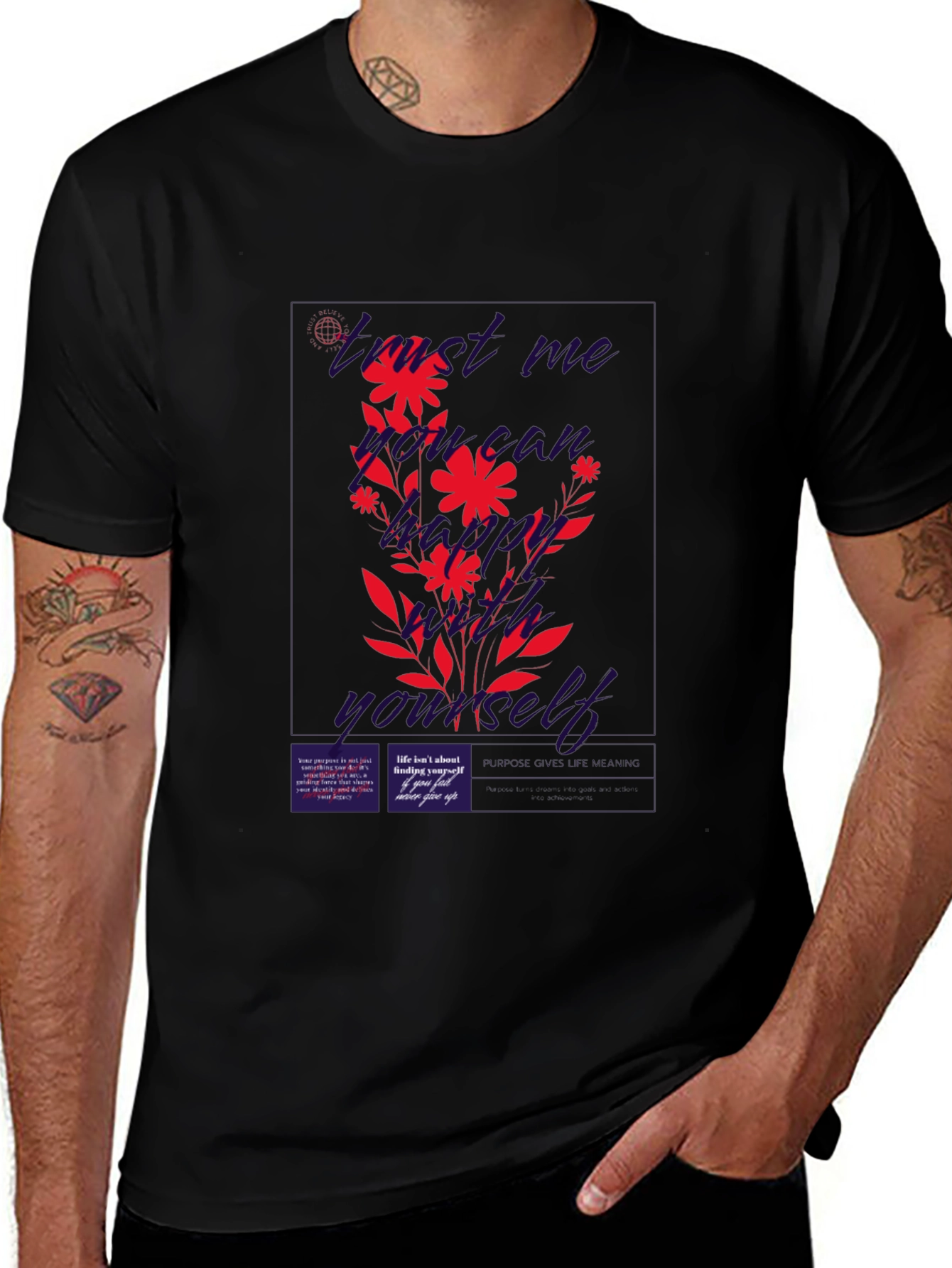 Find Me Not Yourself Black Graphic T-Shirt