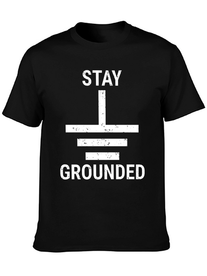 Stay Grounded Graphic Tee - Black Cotton T-Shirt