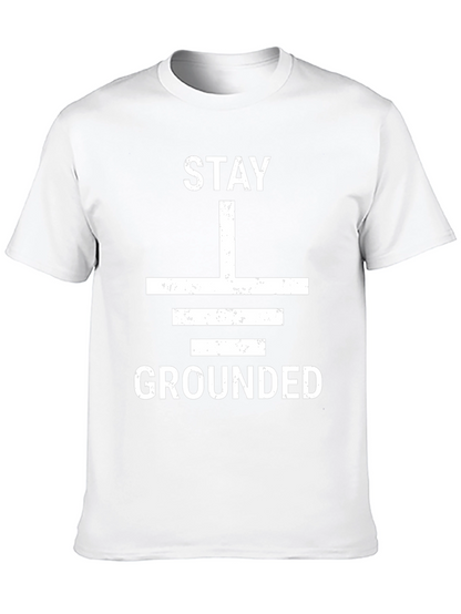 Stay Grounded Graphic Tee - Black Cotton T-Shirt