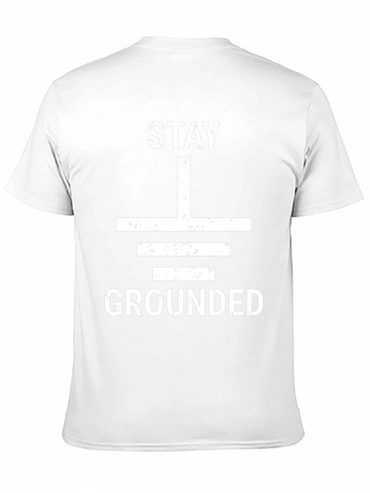 Stay Grounded Graphic Tee - Black Cotton T-Shirt