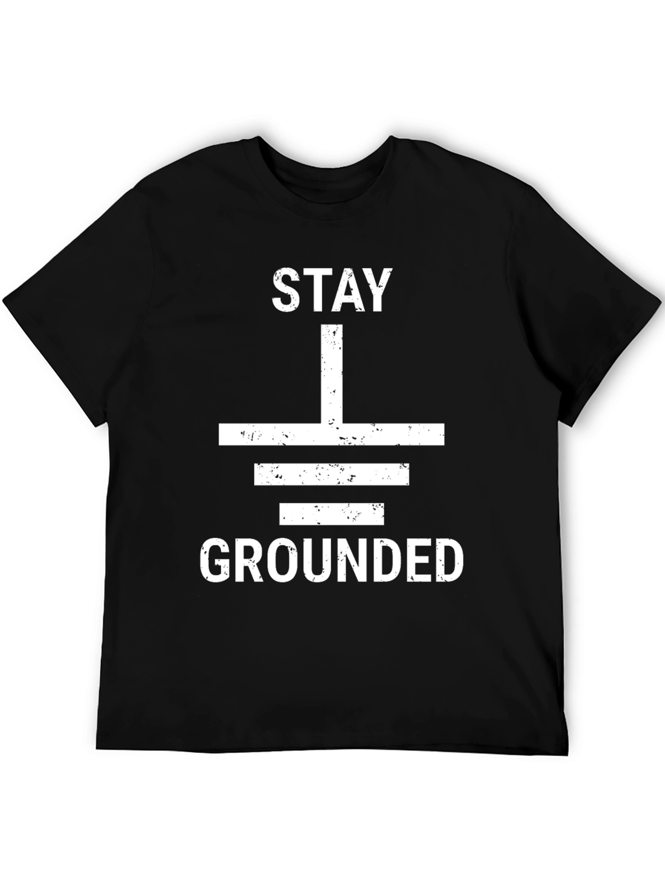 Stay Grounded Graphic Tee - Black Cotton T-Shirt