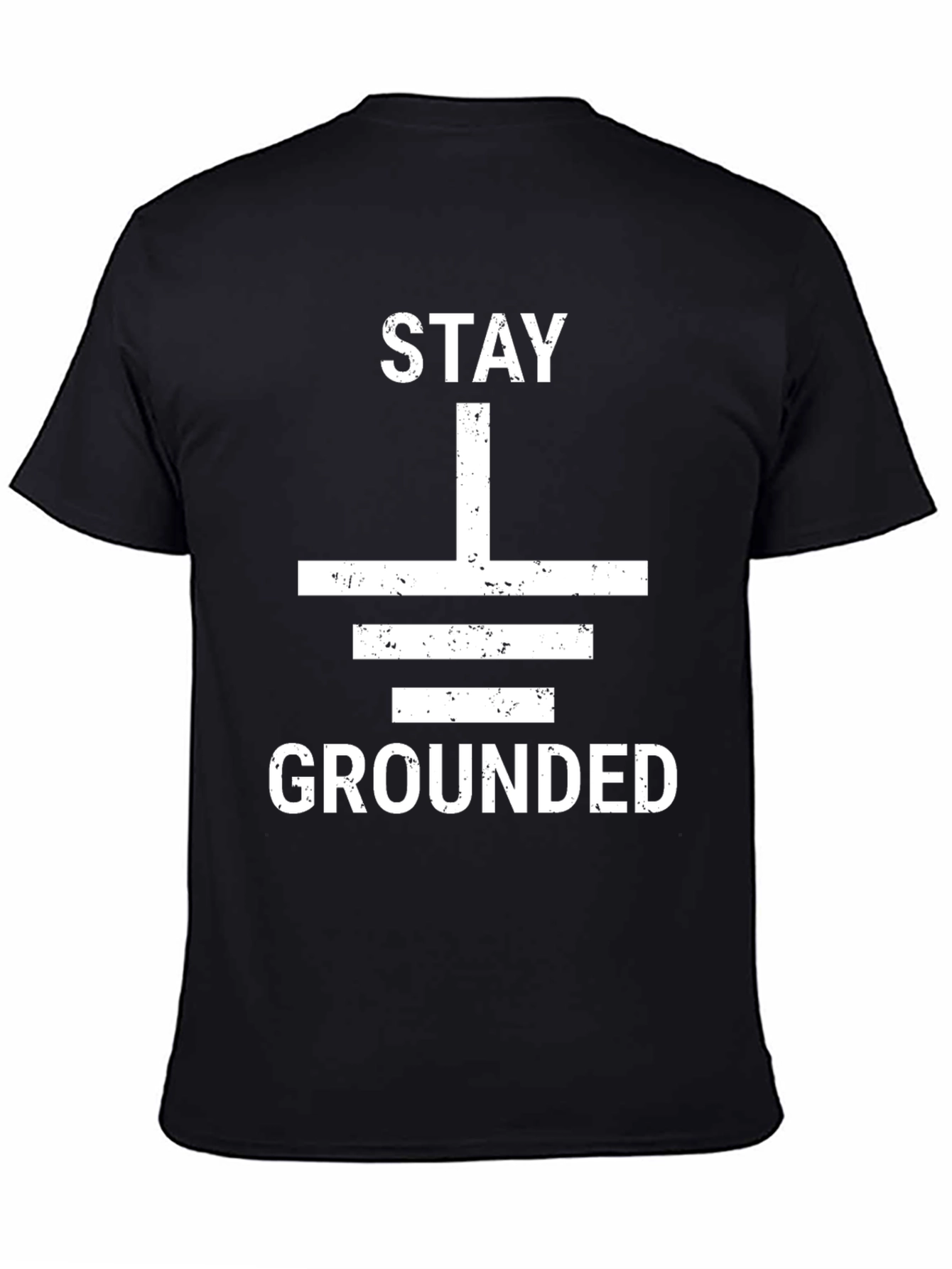 Stay Grounded Graphic Tee - Black Cotton T-Shirt