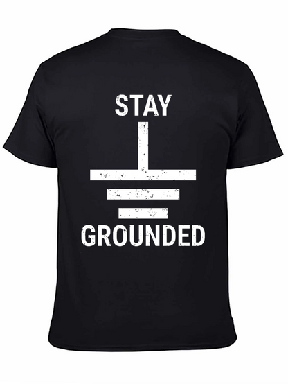 Stay Grounded Graphic Tee - Black Cotton T-Shirt