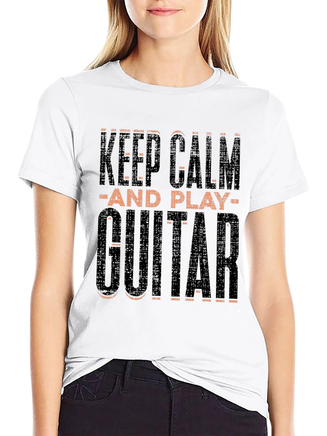 Keep Calm and Play Guitar Black T-Shirt