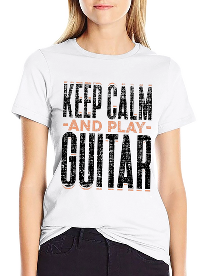 Keep Calm and Play Guitar Black T-Shirt