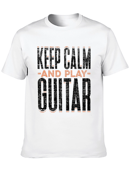 Keep Calm and Play Guitar Black T-Shirt