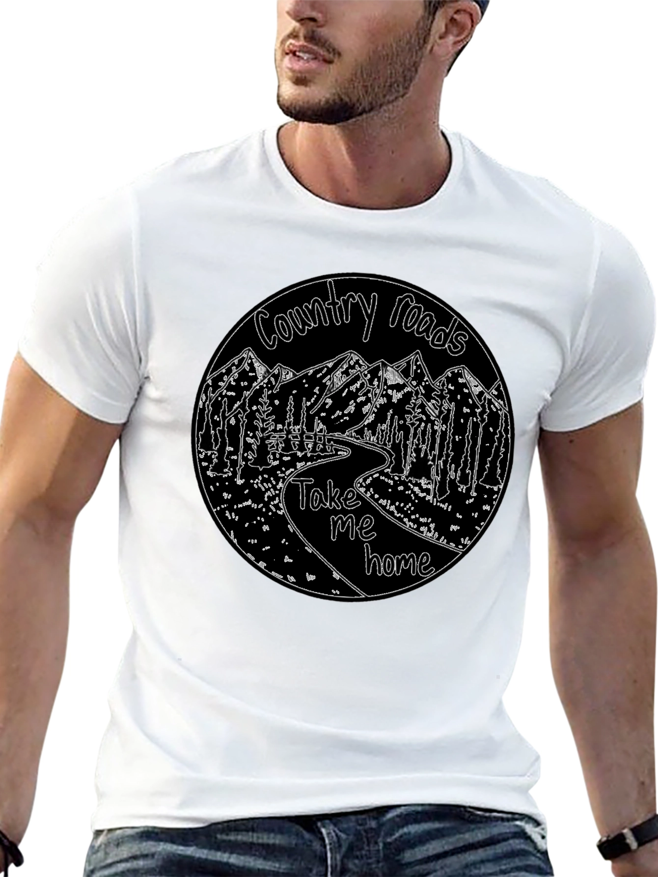 Country Roads Graphic T-Shirt Black