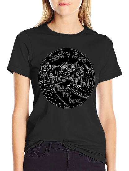 Country Roads Graphic T-Shirt Black