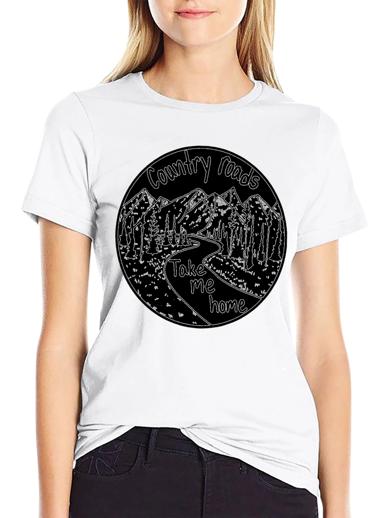 Country Roads Graphic T-Shirt Black