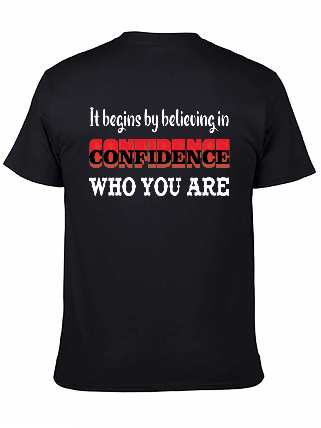 Believe in Confidence Black Graphic Tee