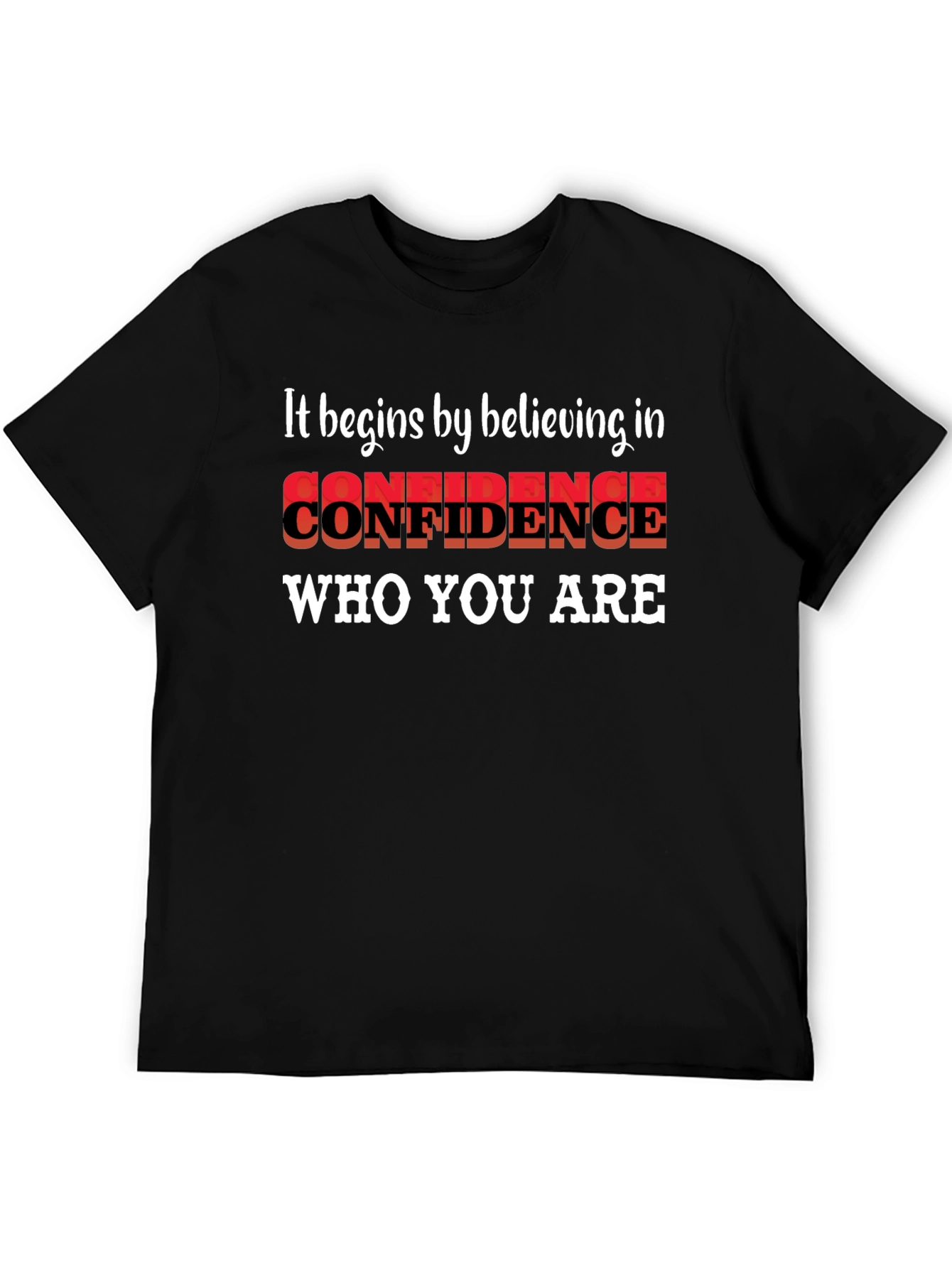 Believe in Confidence Black Graphic Tee